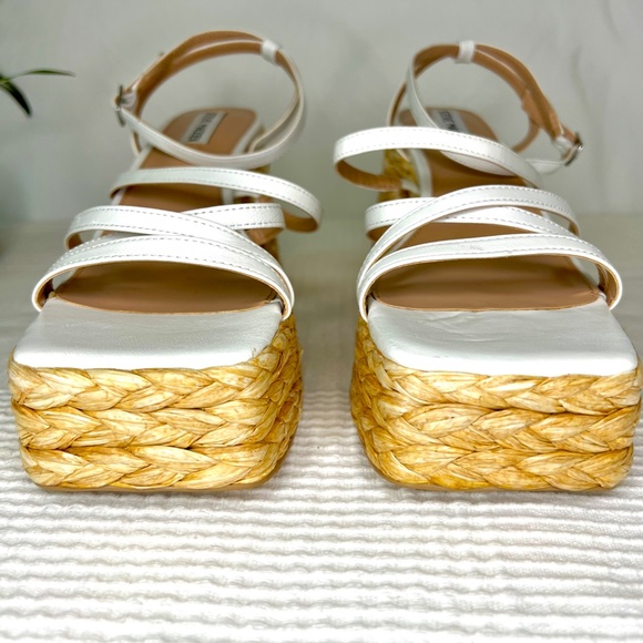 Steven Madden, Belise Leather Strappy Platform Sandals, White Leather, 11 - Picture 8 of 11